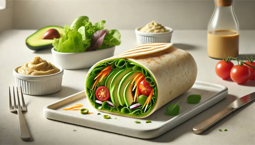Wrap Vegano Energizante con Aguacate, Espinacas y Tomate