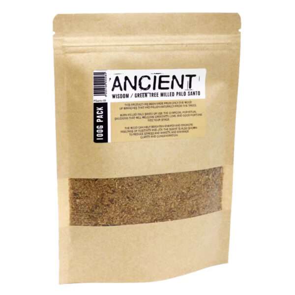 Árbol verde molido de palo santo- 100 g.