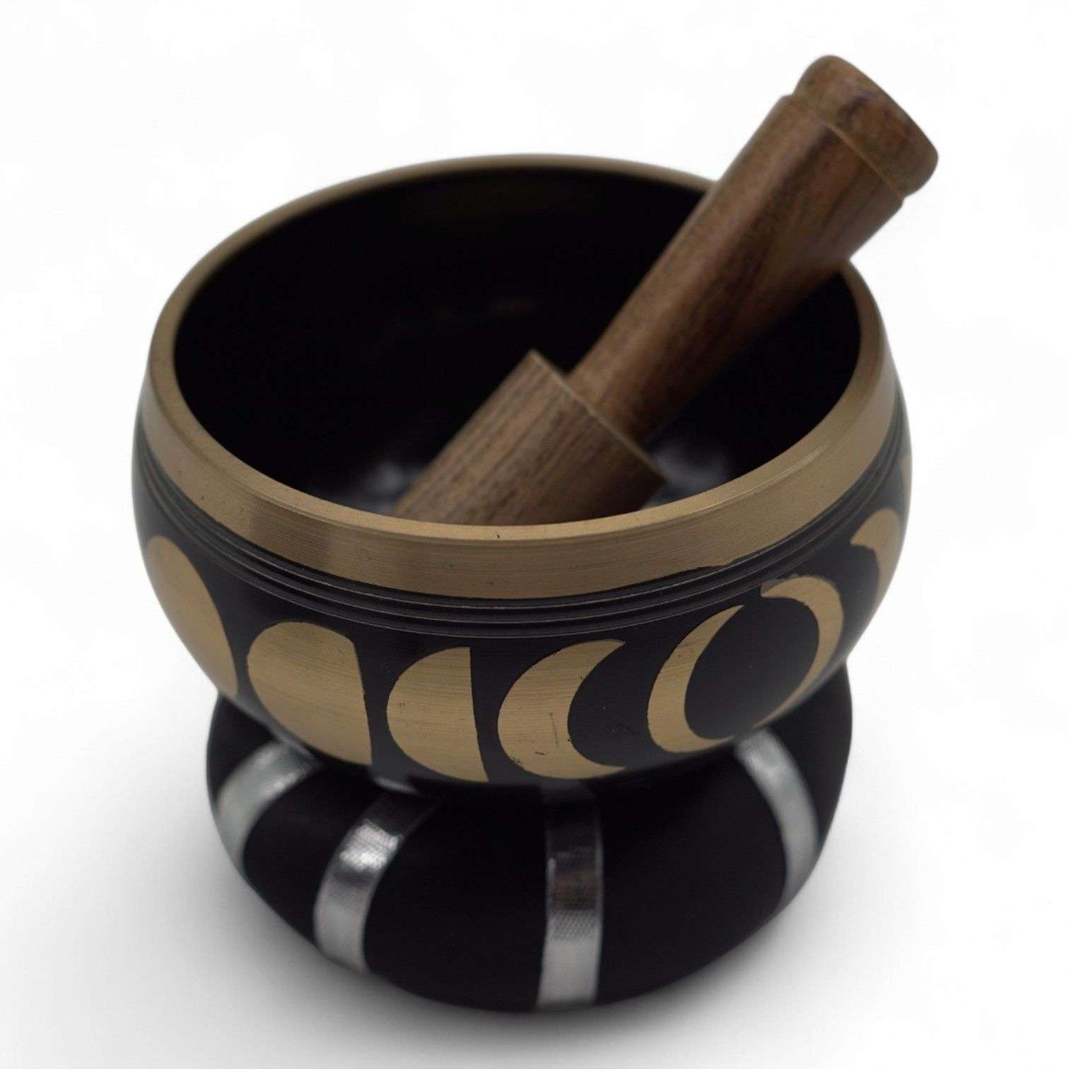Juego de Cuenco Tibetano - Fase Lunar - Negro 10,7 cm - Imagen 4