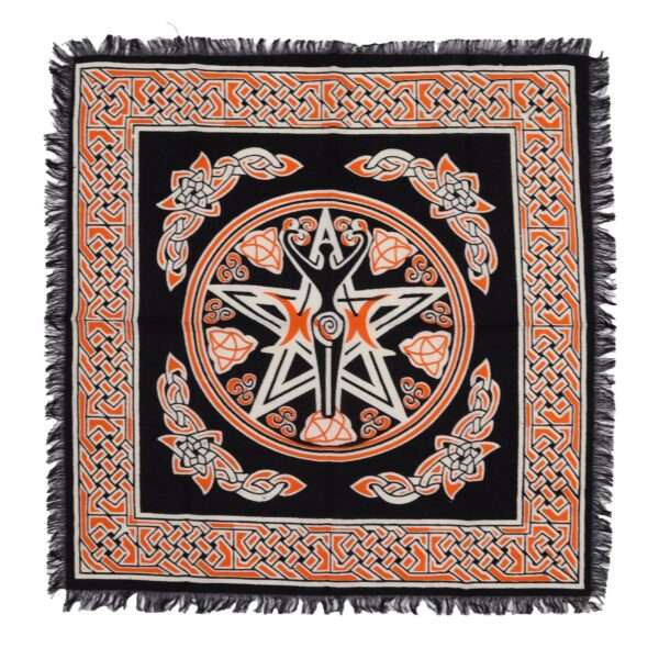 Mantel de altar esotérico con flecos - Madre Tierra