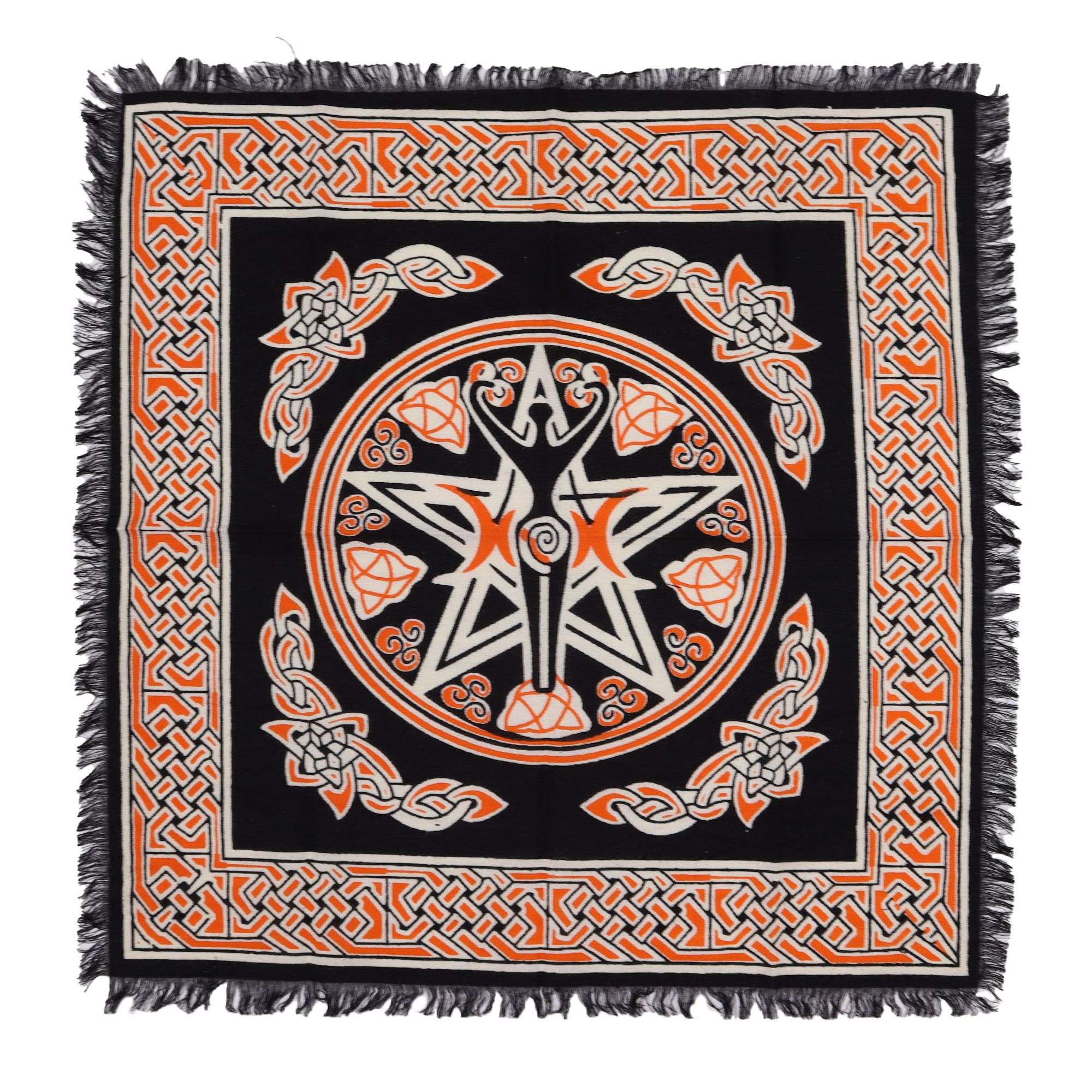 Mantel de altar esotérico con flecos - Madre Tierra