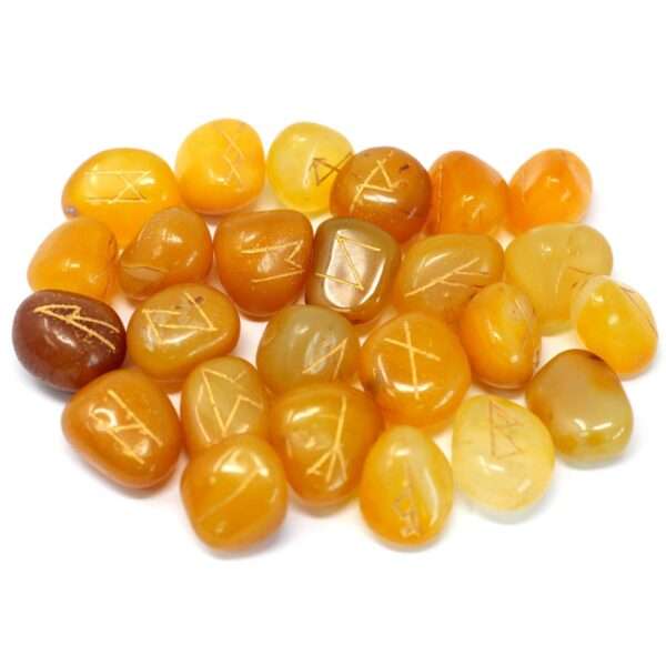 Conjunto de Piedras Runas en Bolsa- Onix Amarillo - Imagen 2