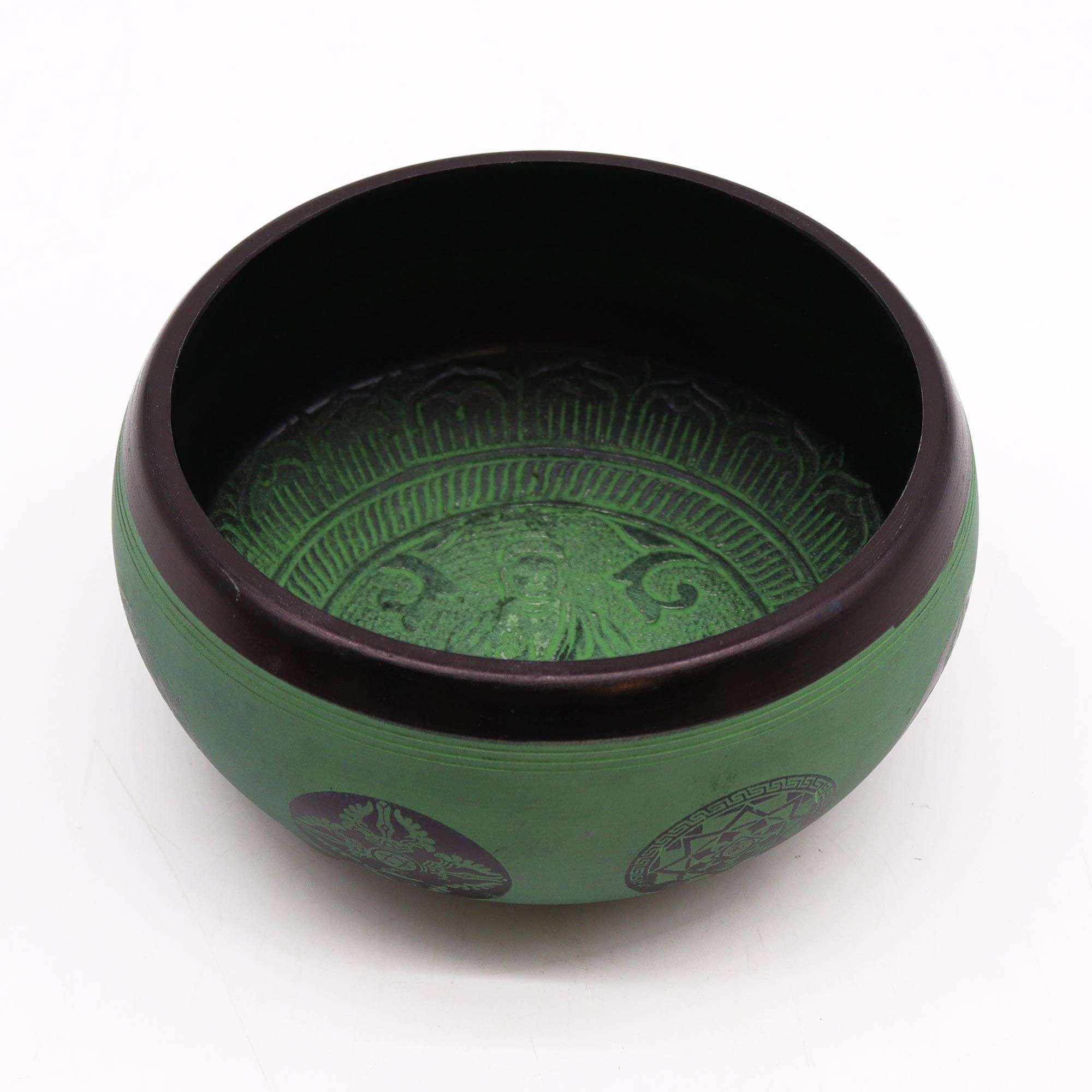 Cuenco tibetano en polvo de tierra - Buda Mandala - 16 cm - Imagen 2
