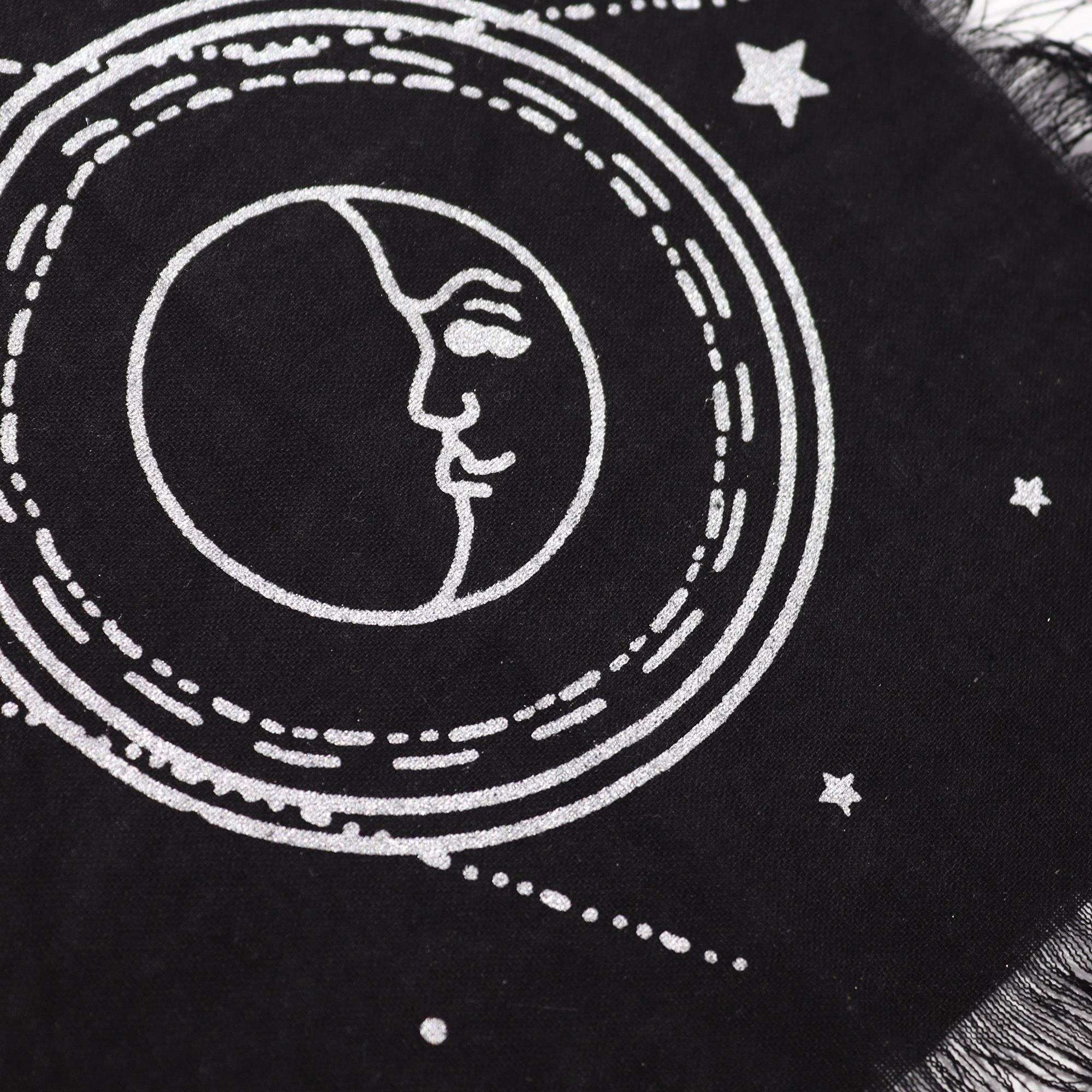 Mantel de altar esotérico con flecos - Carta Lunar y Solar - Imagen 2