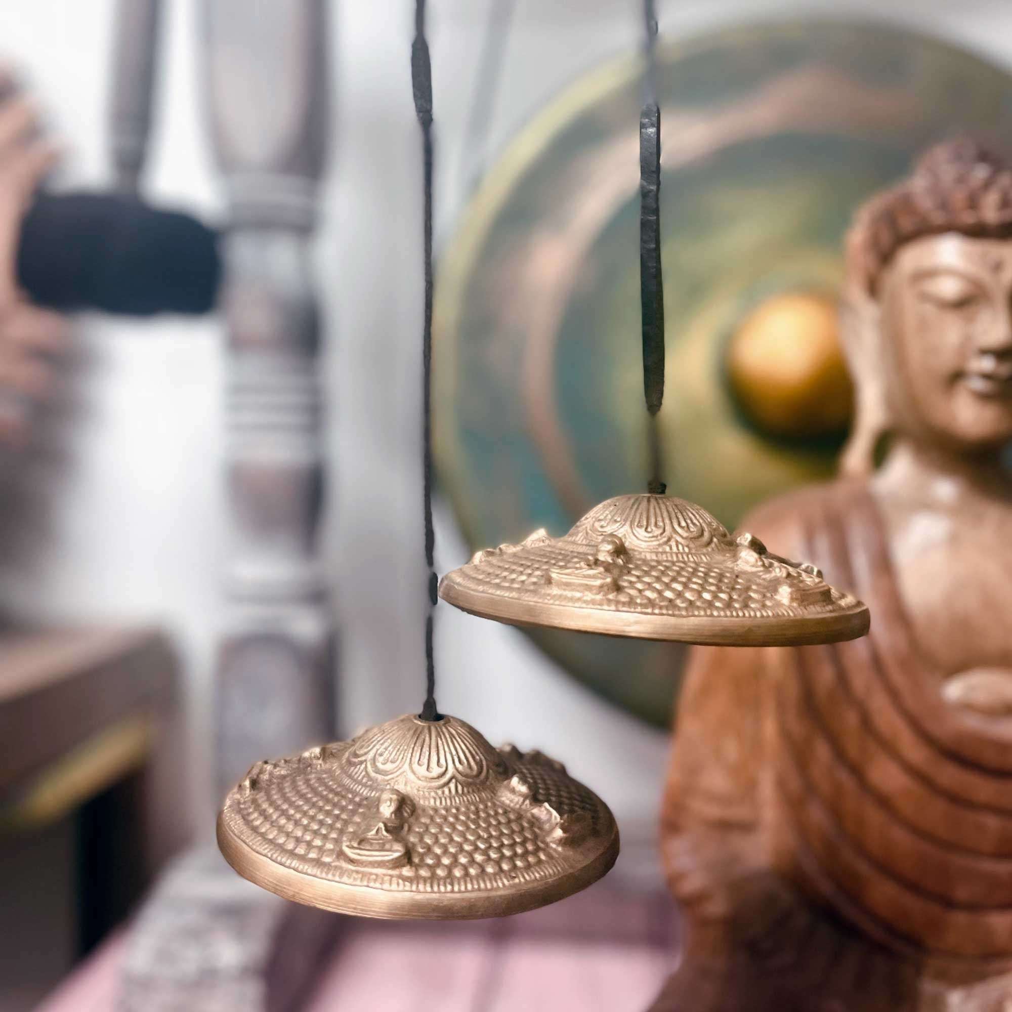 Tingsha tibetana - Símbolos de la suerte - aprox 6 cm - Imagen 3