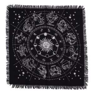 Mantel de altar esotérico con flecos - Horóscopo
