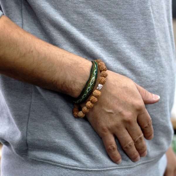 Rudraksha Brazalete de Buda Japa Mala - Natural - Imagen 2
