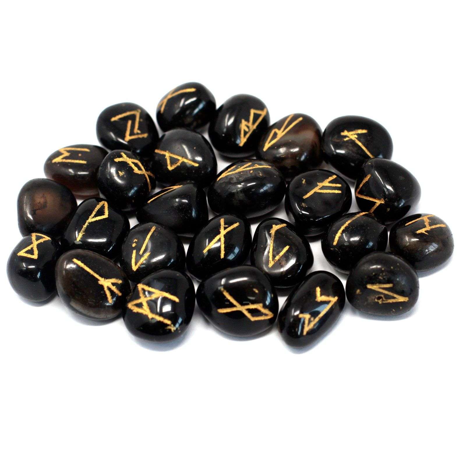 Juego de Runa de la India en bolsas - Ónix negro - Imagen 2