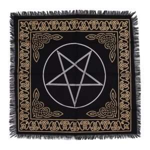 Mantel de altar esotérico con flecos - Pentágono