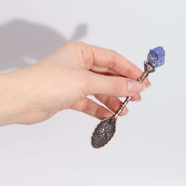Set de 7 Cucharas de Bruja de Cristal con Piedra Preciosa de Bronce - Imagen 4