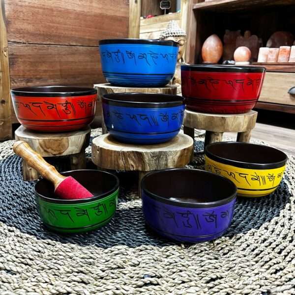 Juego de siete cuencos tibetanos para chakras pequeños (14-22 cm) - Imagen 5