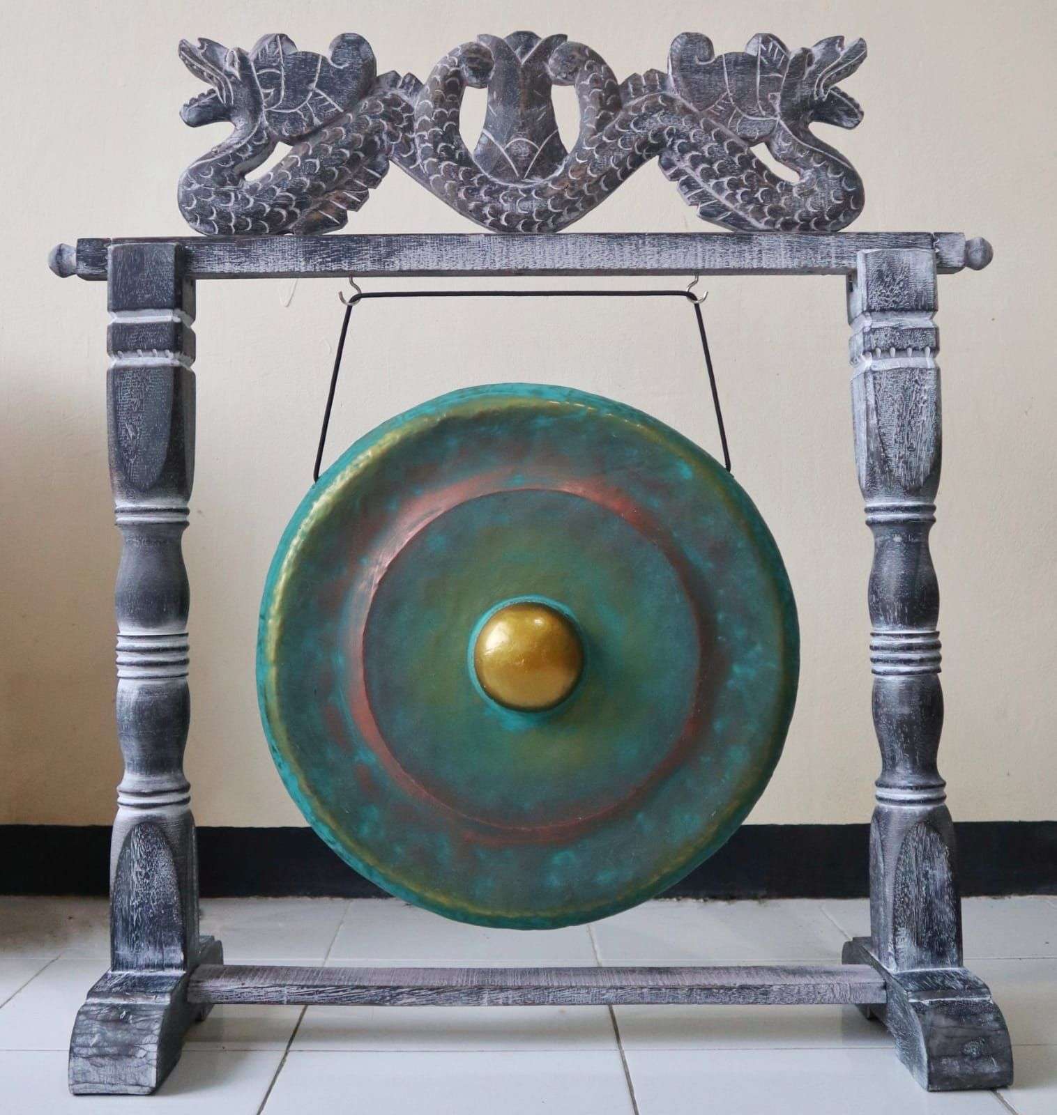 Pequeño Gong de Meditación con Soporte - 25cm - Verde