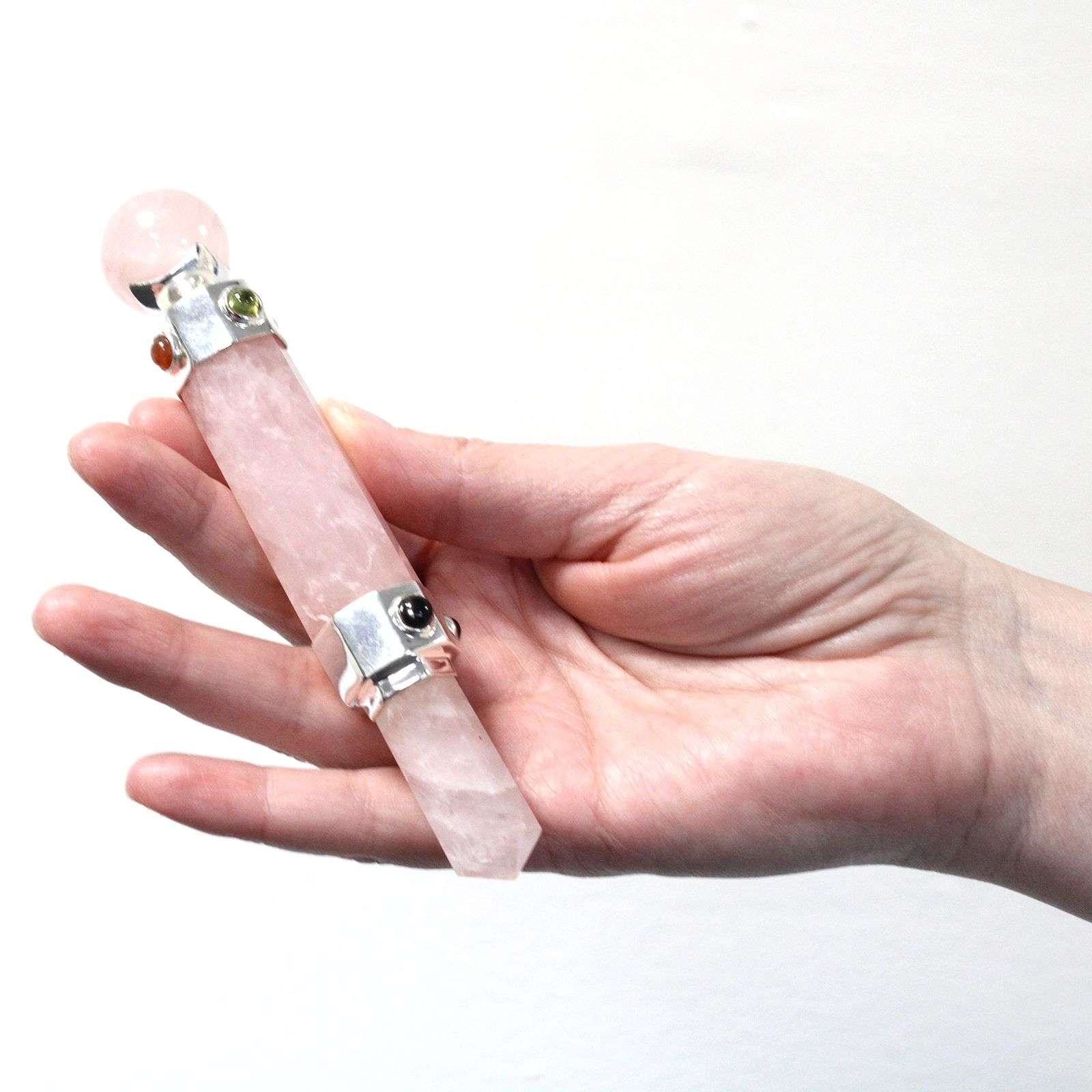Varita Curativa de Cristal Hexgonal - 12 cm - Cuarzo de Roca - Imagen 2