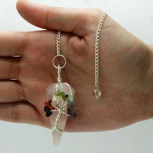 Péndulo Mágico - Siete Chakras - Cuarzo Rosa - Imagen 2