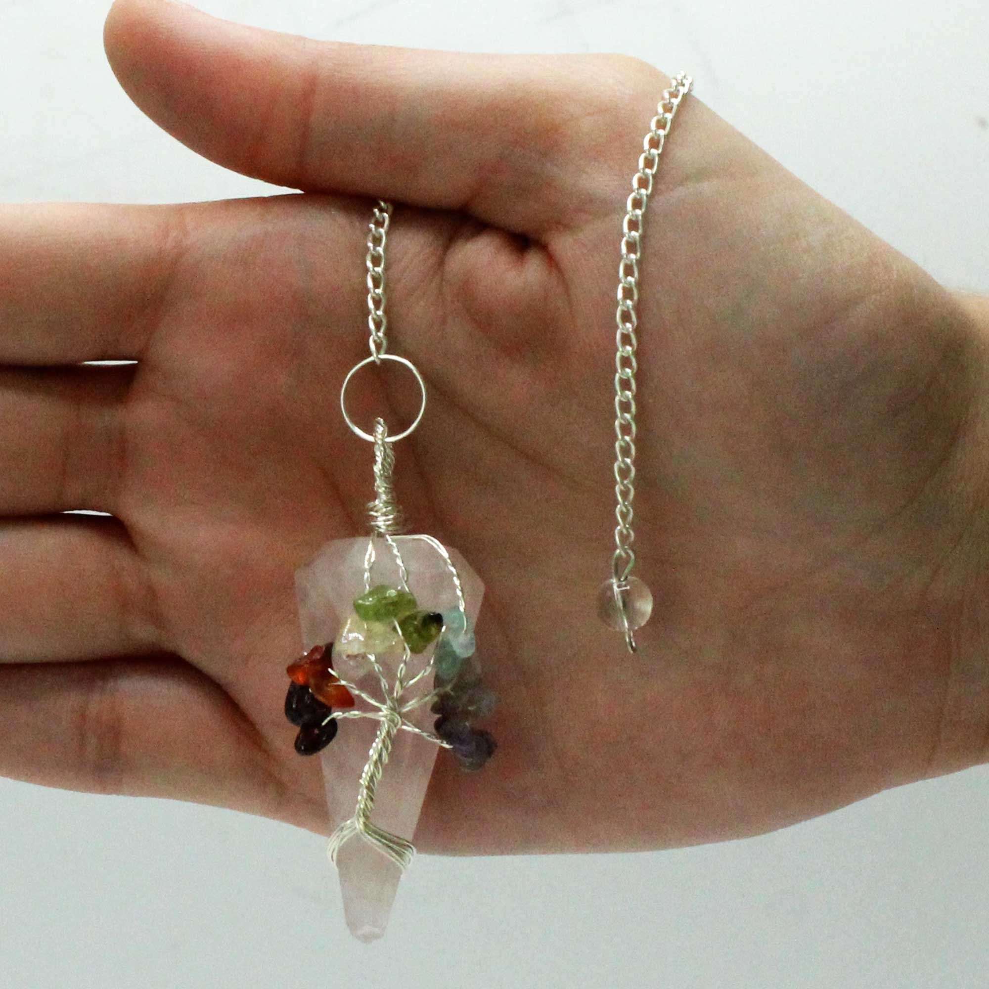 Péndulo Mágico - Siete Chakras - Cuarzo Rosa - Imagen 2