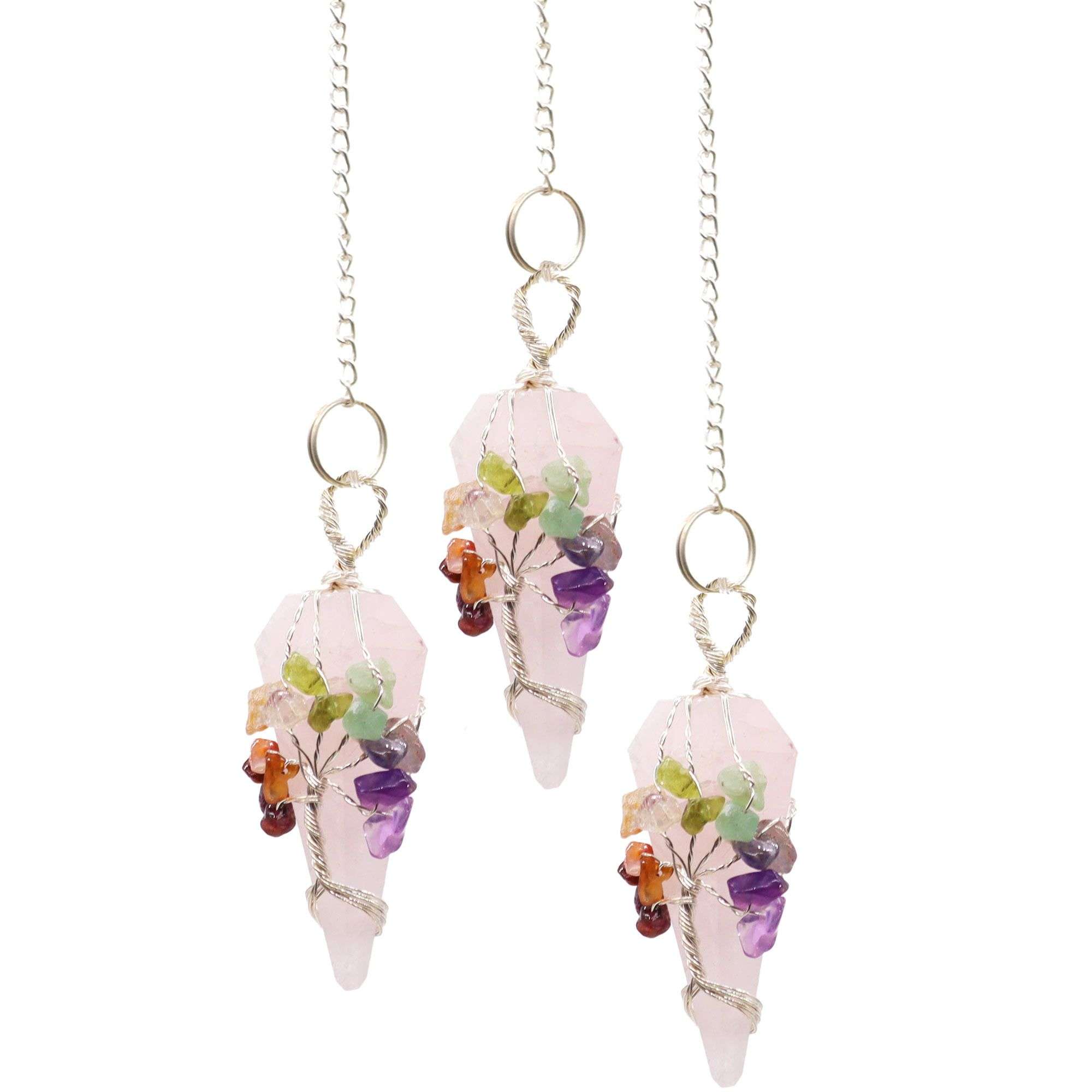 Péndulo Mágico - Siete Chakras - Cuarzo Rosa - Imagen 4