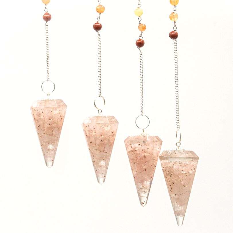 Péndulo de orgonita Power Chakra - Cuarzo rosa - Imagen 3