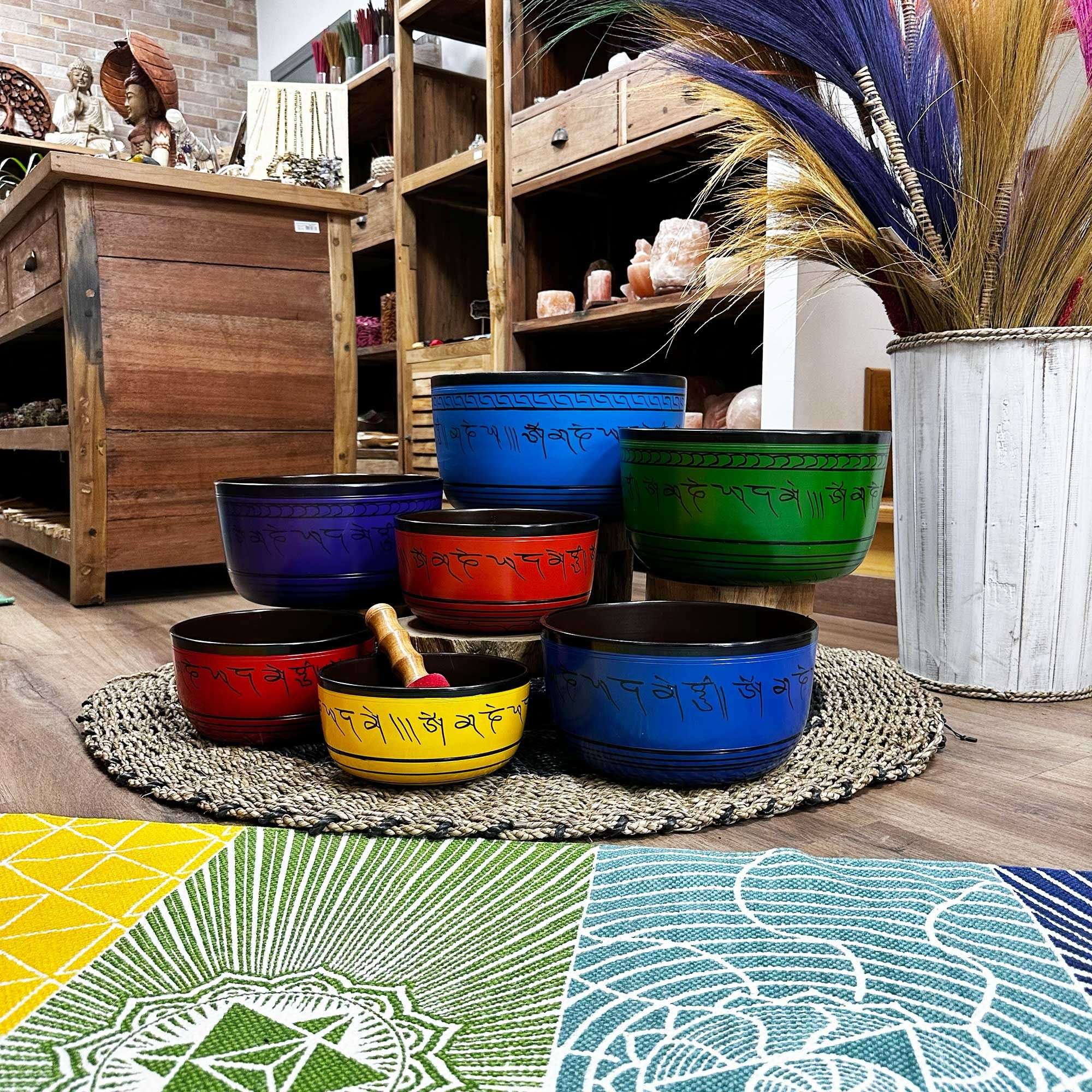 Juego grande de siete cuencos tibetanos para chakras (19,5-35 cm) - Imagen 6