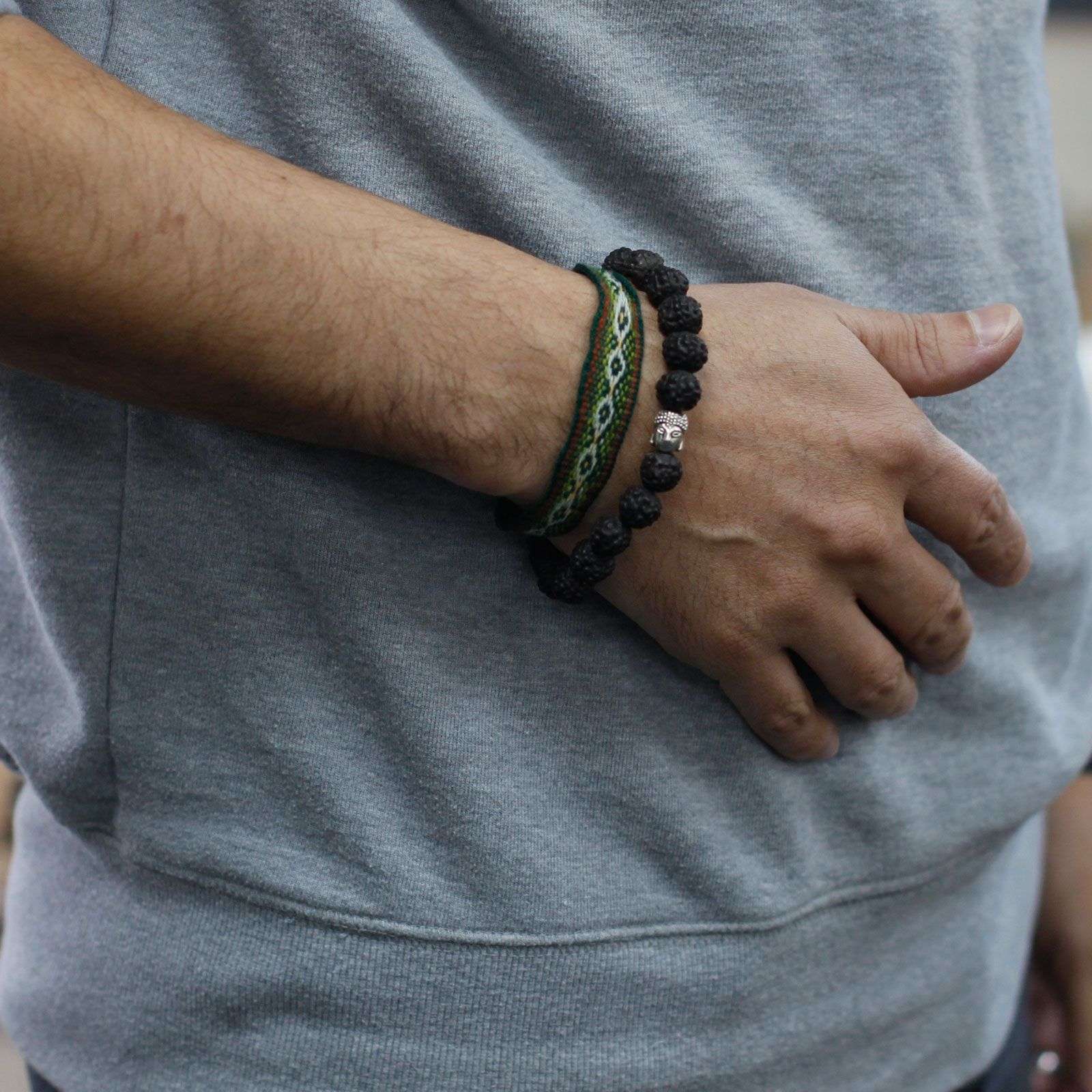 Rudraksha Brazalete de Buda Japa Mala - Oscuro - Imagen 7