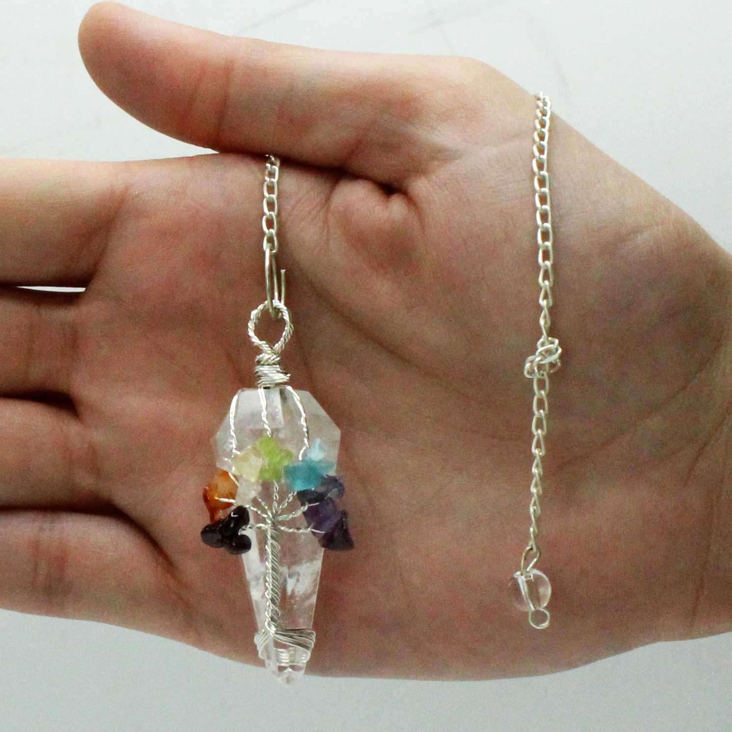 Péndulo Mágico - Siete Chakras - Cuarzo Roca - Imagen 2