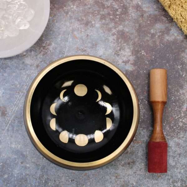 Juego de Cuenco Tibetano Lrg - Fase Lunar - Negro 14cm - Imagen 3