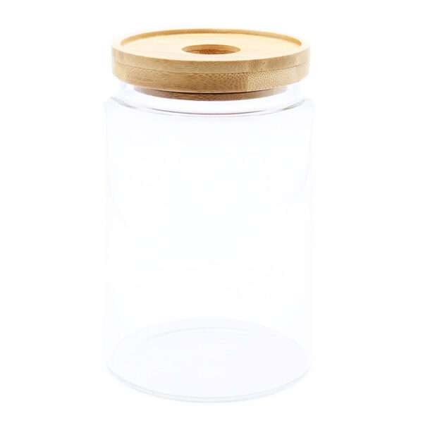 Bote de cristal con tapa de bambú – 15 cm (850 ml) - Imagen 5
