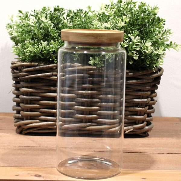 Bote de cristal con tapa de bambú – 20 cm (1200 ml) - Imagen 4