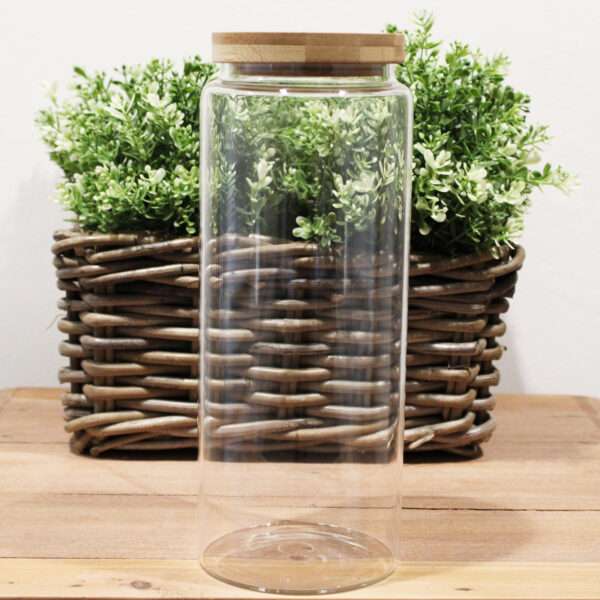 Bote de cristal con tapa de bambú – 25 cm (1500 ml) - Imagen 4