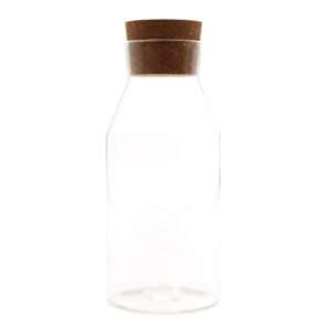 Tarro de cristal transparente con tapa de corcho – 20 cm