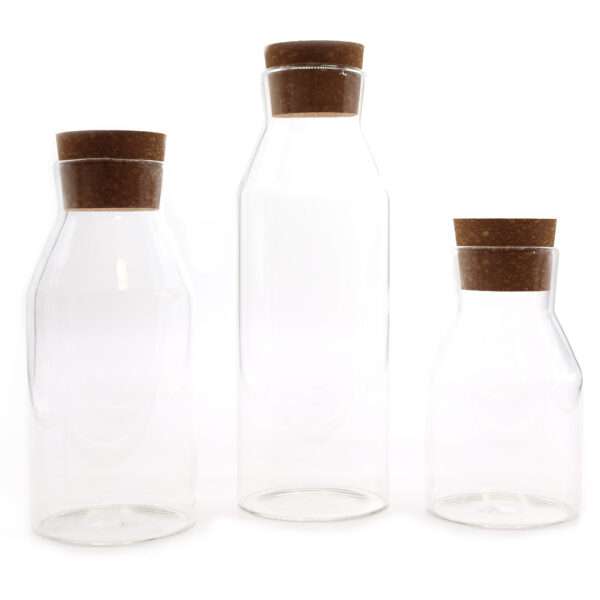 Tarro de cristal transparente con tapa de corcho – 25 cm - Imagen 2