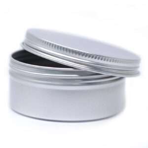 Caja de aluminio redonda con tapa de rosca – 100 ml (7×3,5 cm)