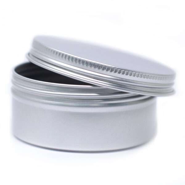 Caja de aluminio redonda con tapa de rosca – 100 ml (7×3,5 cm)