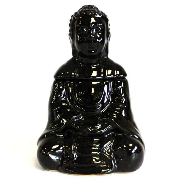 Quemador de Aceite Buda Sentado – Negro