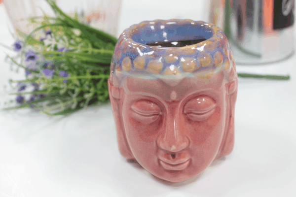 Quemador de Aceite Buda Cara – Rosa y Azul - Imagen 2