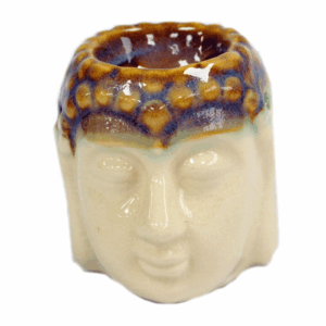 Quemador de Aceite Buda Cara – Marfil y Azul
