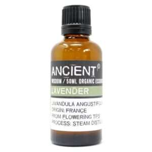 Aceite Esencial Orgánico de Lavanda – 50 ml (frasco de vidrio ámbar)