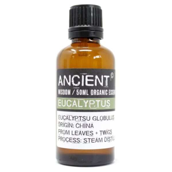 Aceite Esencial Orgánico de Eucalipto – 50 ml (frasco de vidrio ámbar)