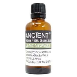 Aceite Esencial Orgánico de Hierba de Limón – 50 ml (frasco de vidrio ámbar)