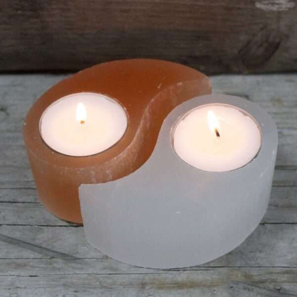 Candelabro Selenite Yin Yang - Imagen 2