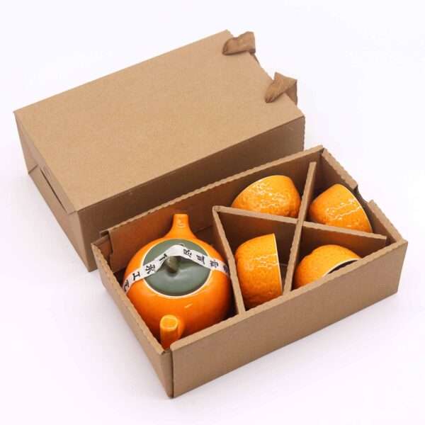 Set de Tetera Naranja – Tetera y Cuatro Tazas - Imagen 5
